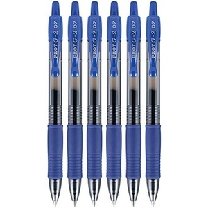 image:imagePilot G2 Retractable Rollerball Gel Pens Fine Point 07mm Blue Ink 6 Count