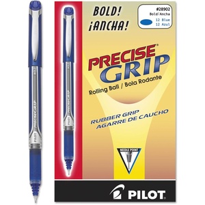 image:imagePilot Precise Grip Liquid Ink Rolling Ball Stick Pens Bold Point Pens Blue Ink 10mm 12 Count Pack of 1