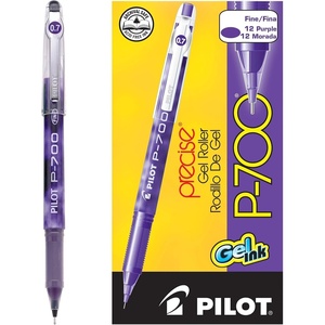 image:imagePilot Precise P700 Gel Ink Rolling Ball Stick Pens Marbled Barrel Fine Point 07 mm Purple Pack of 12