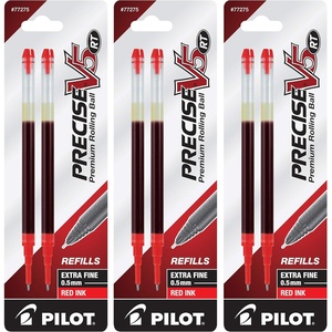 image:imagePilot Precise V5 RT Liquid Ink Refills Extra Fine Point 05 mm Black Pack of 6Red
