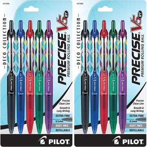 image:imagePilot Precise V5 RT Refillable amp Retractable Rolling Ball Pens Extra Fine Point Pens 05 mm Assorted Pack of 5  Ideal for School Journaling amp Office Writing5 count Pack of 2