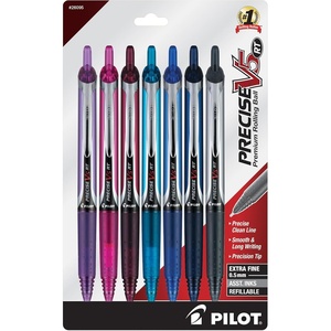 image:imagePilot Precise V5 RT Refillable amp Retractable Rolling Ball Pens Extra Fine Point Pens 05 mm Assorted Pack of 7  Ideal for School Journaling amp Office WritingAssorted 7