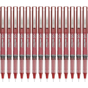 image:imagePilot Precise V7 Capped Liquid Ink Rollerball Pens Fine Point 07 mm Blue Ink Pens Pack of 14  Ideal for School Journaling amp Office WritingRed