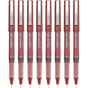 image:imagePilot Precise V7 Capped Liquid Ink Rollerball Pens Fine Point 07 mm Red Ink Pens Pack of 8  Ideal for School Journaling amp Office Writing