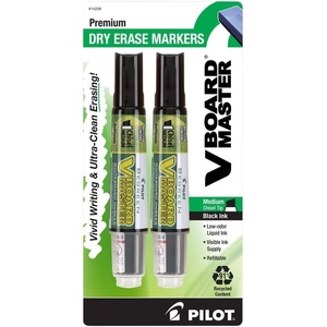 image:imagePilot Vboard Master Chisel Dry Erase Marker  Black Chisel 2Pk BP