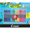 image:imagePilot G2 Pens Premium Refillable and Retractable Rolling Ball Gel Pens Fine Point 07mm Black Ink 20PackAssorted Colors