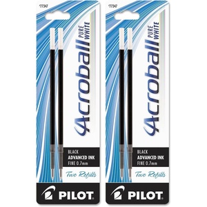 image:imagePILOT Acroball PureWhite Advanced Ink Refill For Retractable Pens Fine Point Black Ink 2Pack 773472 Count Pack of 2