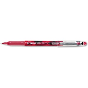 image:imagePilot Precise P500 Gel Ink Rolling Ball Stick Pens Marbled Barrel Extra Fine Point 05 mm Red Pack of 12