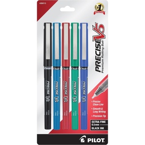 image:imagePilot Precise V5 Capped Liquid Ink Rolling Ball Pens Extra Fine Point 05 mm Assorted Colors Pack of 55 Count Pack of 1
