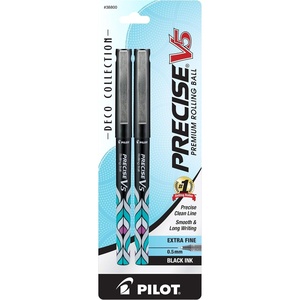 image:imagePilot Precise V5 Deco Collection Capped Liquid Ink Rolling Ball Pens Extra Fine Point 05 mm Black Pack of 22 Count Pack of 1