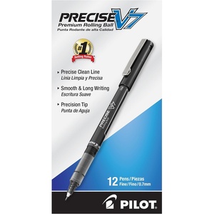 image:imagePilot Precise V7 Capped Liquid Ink Rollerball Pens Fine Point 07 mm Black Ink Pens Pack of 12  Ideal for School Journaling amp Office WritingBlack