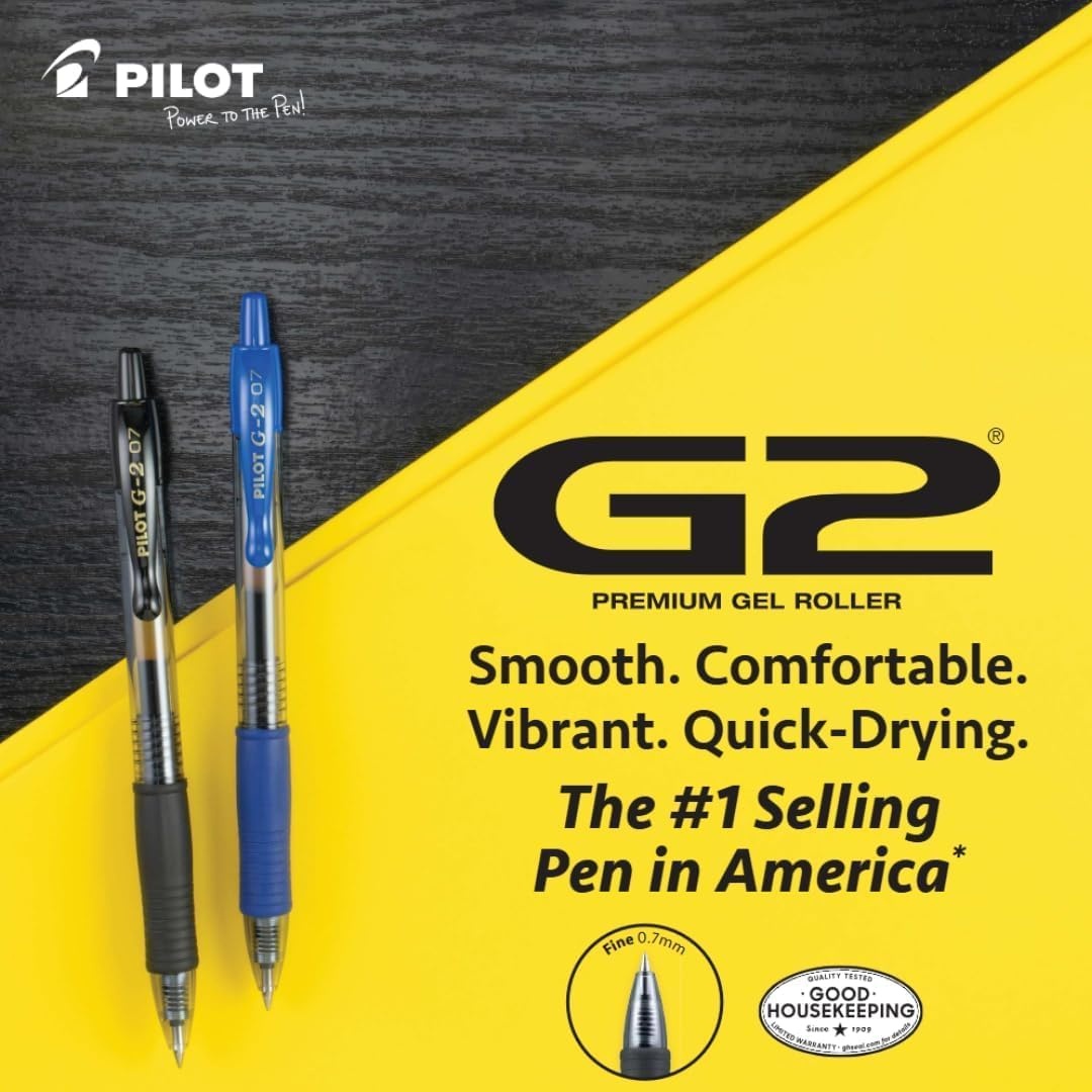 image:imagePilot G2 Premium Gel Roller Pens Rainbow Gel Pens G2 Rainbow Colors Pack 15 Pack Pouch Fine Point 07 mm AssortedAssorted 8