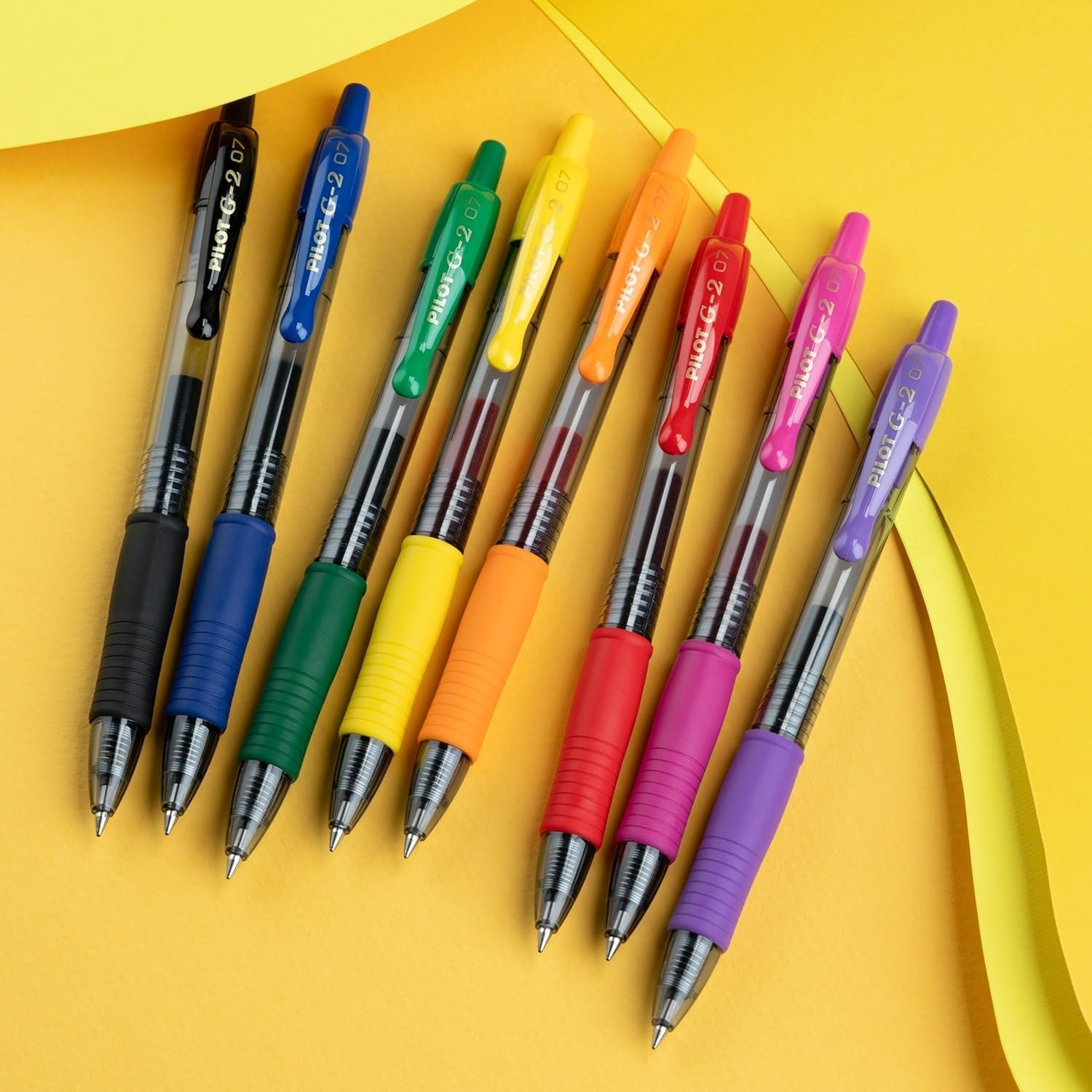 image:imagePilot G2 Premium Gel Roller Pens Rainbow Gel Pens G2 Rainbow Colors Pack 15 Pack Pouch Fine Point 07 mm AssortedAssorted 8