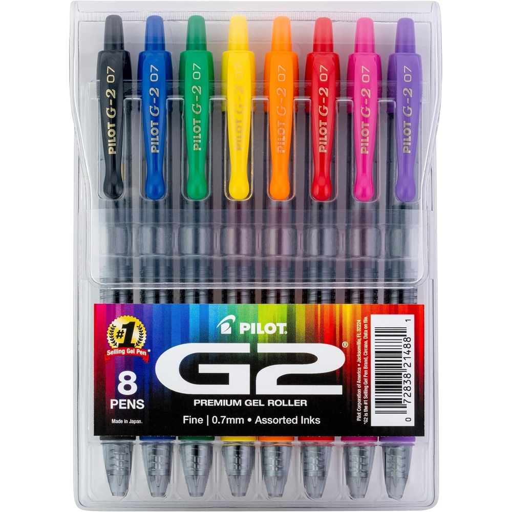 image:imagePilot G2 Premium Gel Roller Pens Rainbow Gel Pens G2 Rainbow Colors Pack 15 Pack Pouch Fine Point 07 mm AssortedAssorted 8