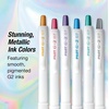 image:imagePilot G2 Edge White Assorted Metallic Inks Premium Gel Roller Pens Sensory Writing Experience 6ct box Fine Point 07 mm