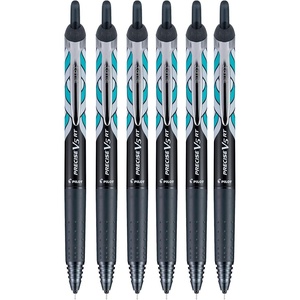 image:imagePILOT Precise V5 RT Deco Collection Refillable amp Retractable Liquid Ink Rolling Ball Pens Extra Fine Point 05mm Black Ink 6 Pack